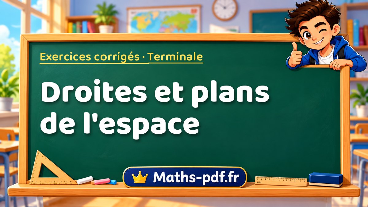 Droites et plans de l'espace – Exercices de maths corrigés niveau Terminale sur Maths-pdf.fr
