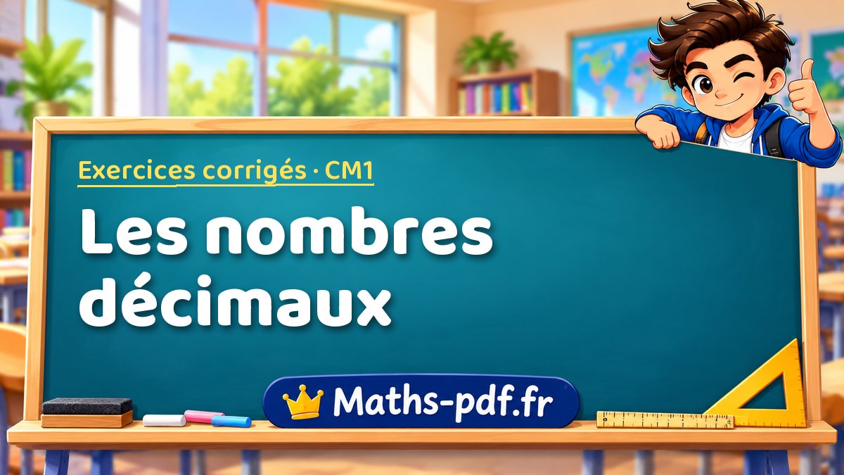 Les nombres décimaux – Exercices de maths corrigés niveau CM1 sur Maths-pdf.fr