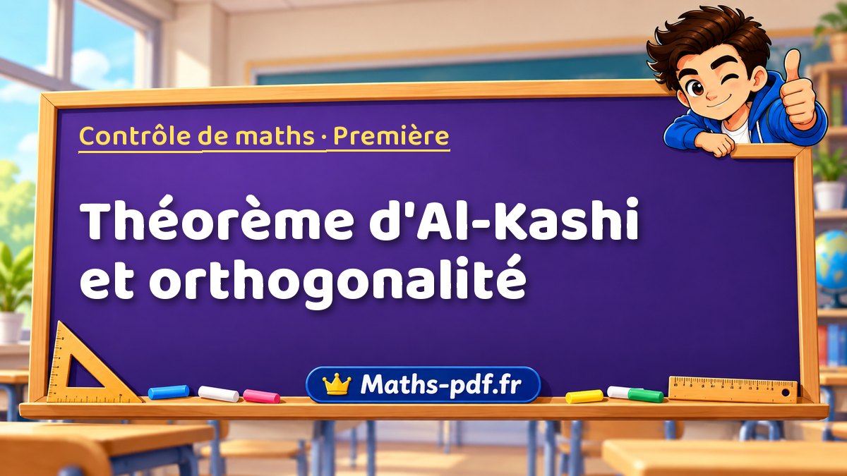 Théorème d'Al-Kashi et orthogonalité – Contrôle de maths niveau Première sur Maths-pdf.fr