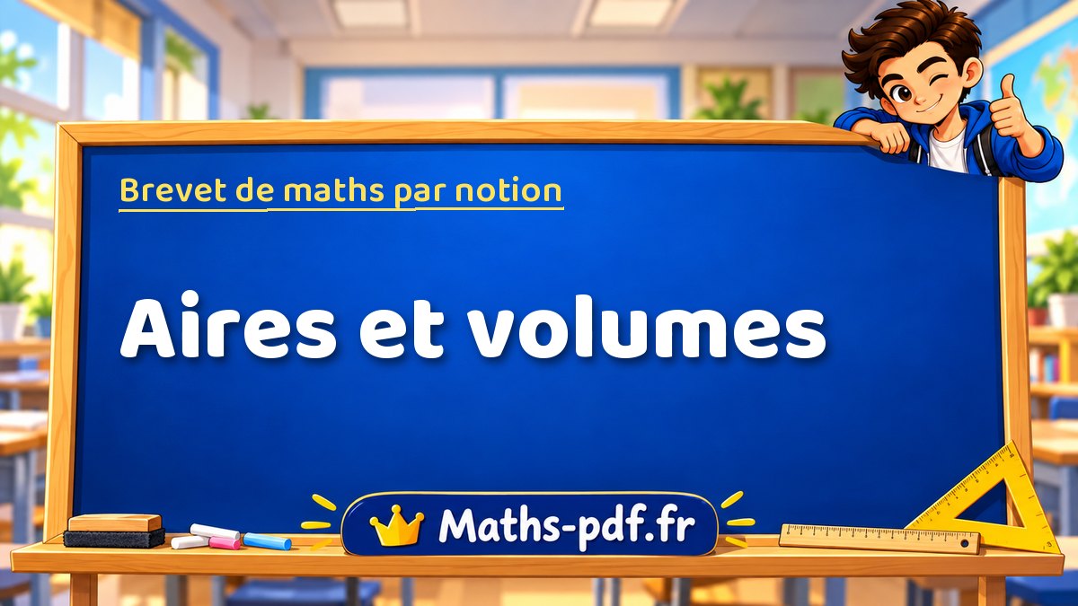 Brevet de maths : Aires et volumes, les exercices des sujets officiels