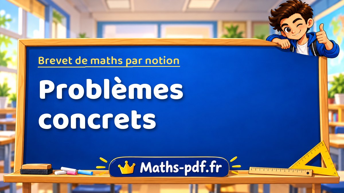 Brevet de maths : Problèmes concrets, les exercices des sujets officiels