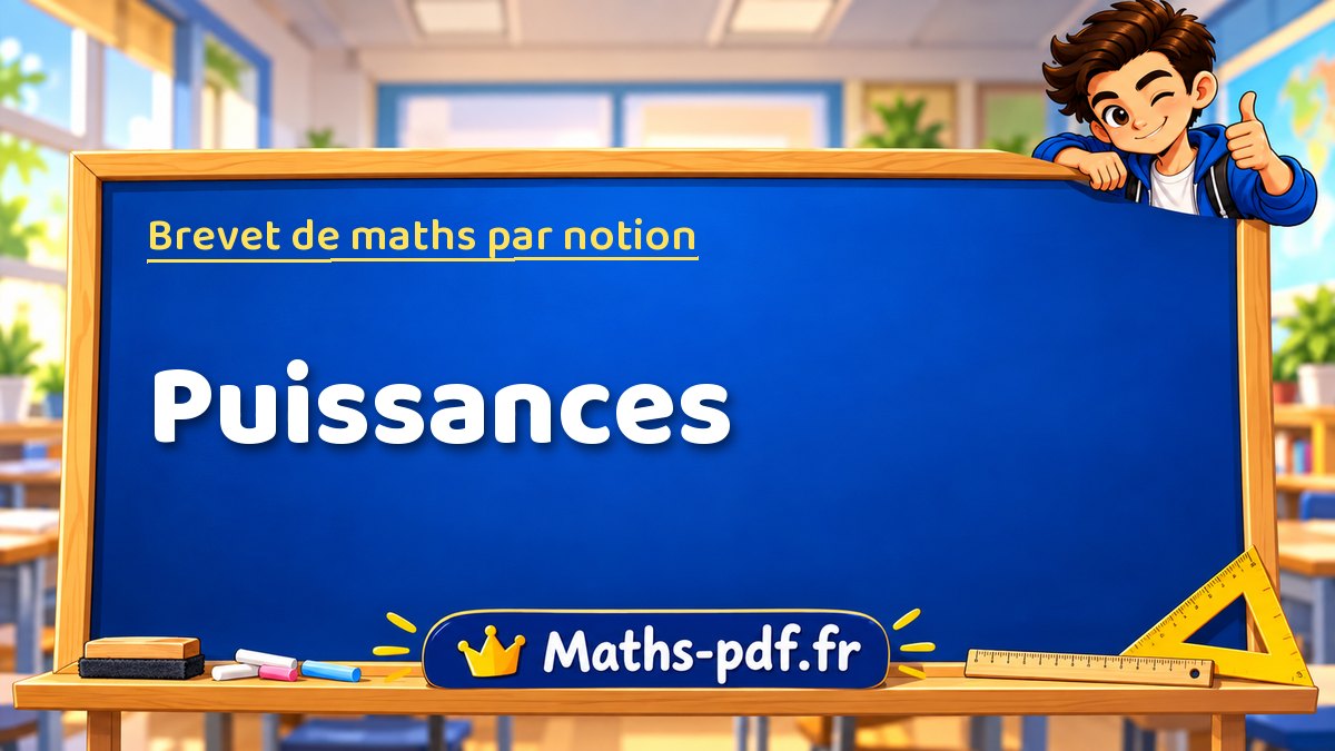 Brevet de maths : Puissances, les exercices des sujets officiels