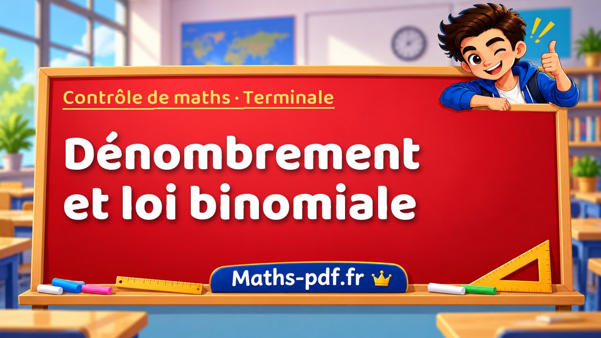 Dénombrement et loi binomiale – Contrôle de maths niveau Terminale sur Maths-pdf.fr