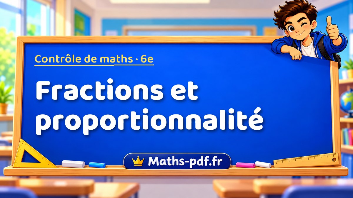 Fractions et proportionnalité – Contrôle de maths niveau 6e sur Maths-pdf.fr