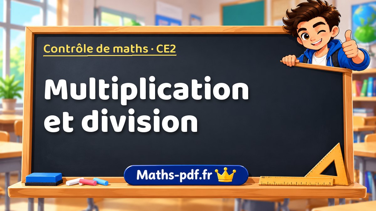 Multiplication et division – Contrôle de maths niveau CE2 sur Maths-pdf.fr
