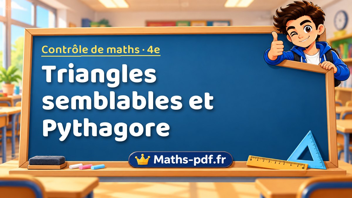 Triangles semblables et Pythagore – Contrôle de maths niveau 4e sur Maths-pdf.fr