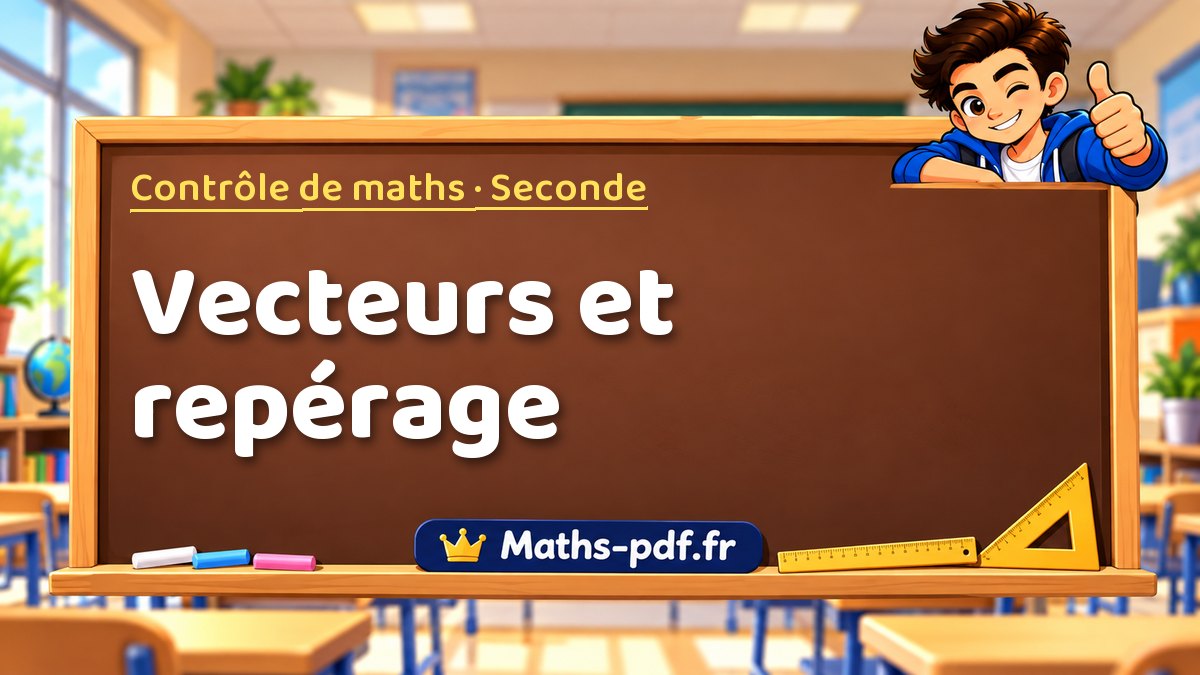Vecteurs et repérage – Contrôle de maths niveau Seconde sur Maths-pdf.fr