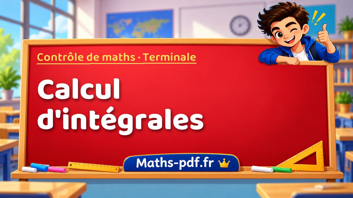 Calcul d'intégrales – Contrôle de maths niveau Terminale sur Maths-pdf.fr