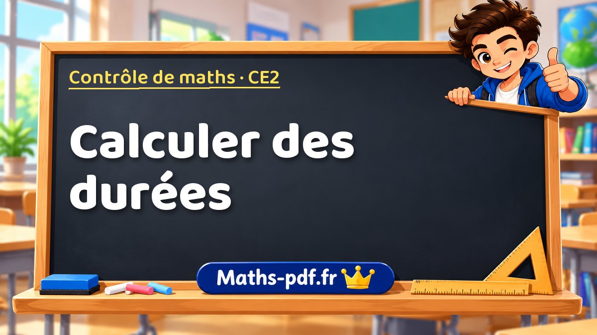 Calculer des durées – Contrôle de maths niveau CE2 sur Maths-pdf.fr