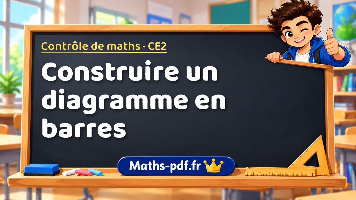 Construire un diagramme en barres – Contrôle de maths niveau CE2 sur Maths-pdf.fr