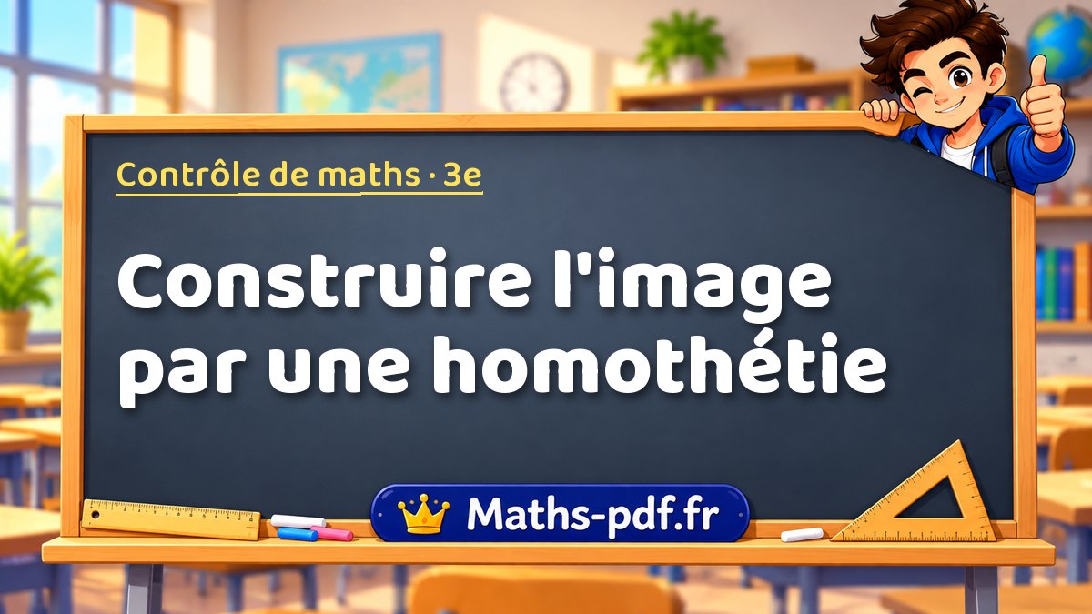 Construire l'image par une homothétie – Contrôle de maths niveau 3e sur Maths-pdf.fr