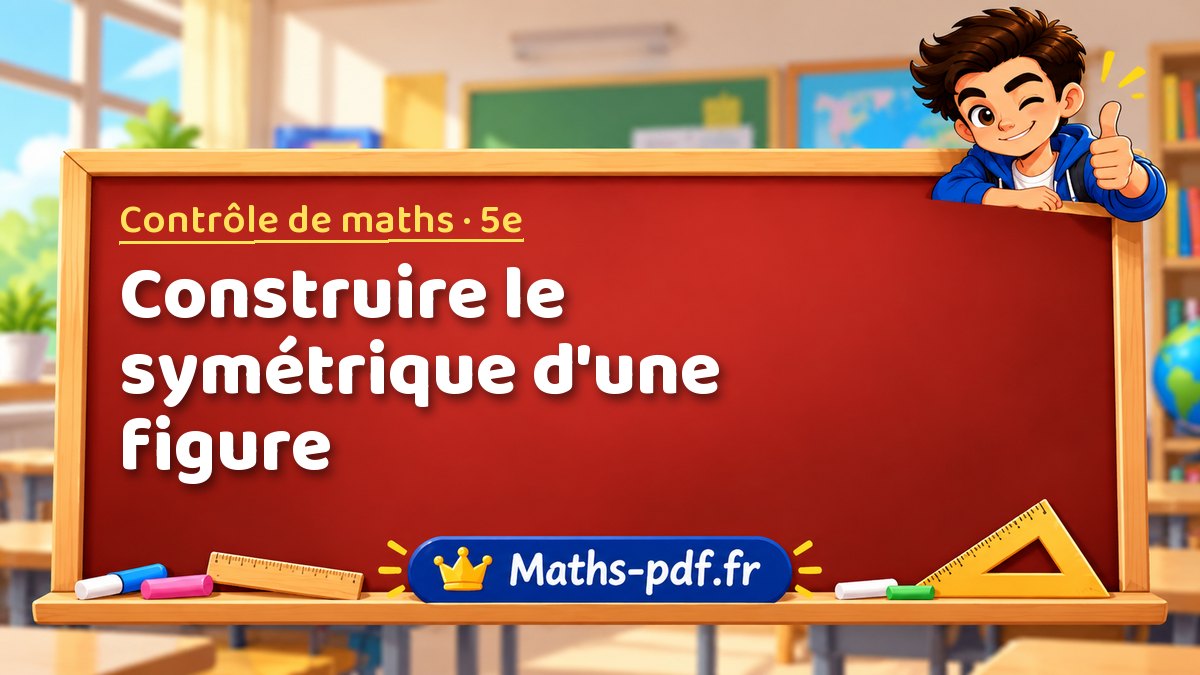 Construire le symétrique d'une figure – Contrôle de maths niveau 5e sur Maths-pdf.fr