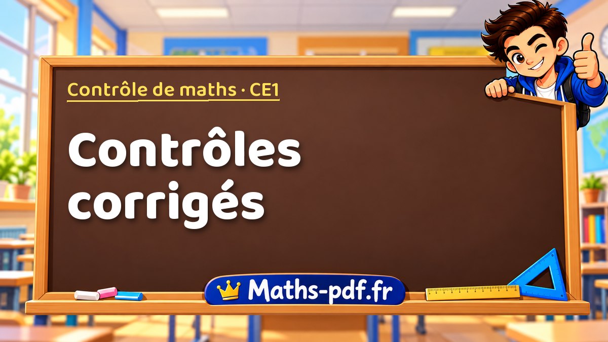 Contrôles corrigés – Contrôle de maths niveau CE1 sur Maths-pdf.fr