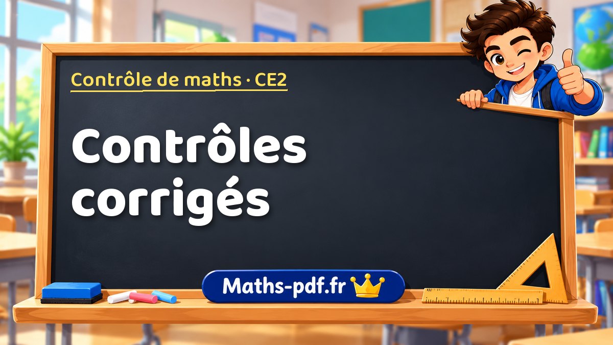 Contrôles corrigés – Contrôle de maths niveau CE2 sur Maths-pdf.fr