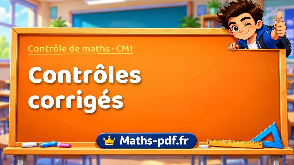 Contrôles corrigés – Contrôle de maths niveau CM1 sur Maths-pdf.fr