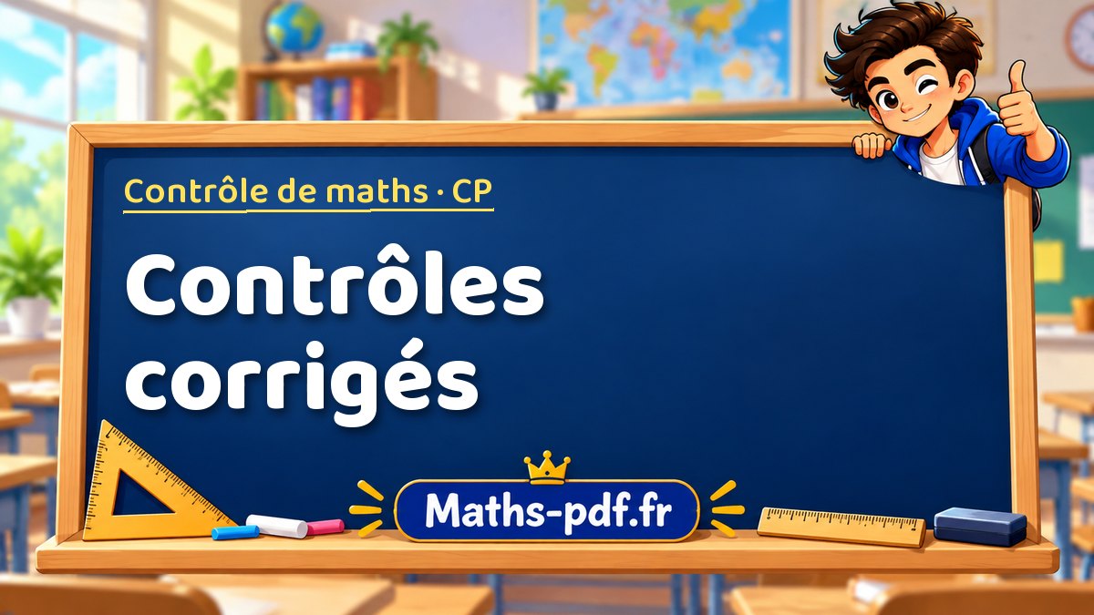 Contrôles corrigés – Contrôle de maths niveau CP sur Maths-pdf.fr