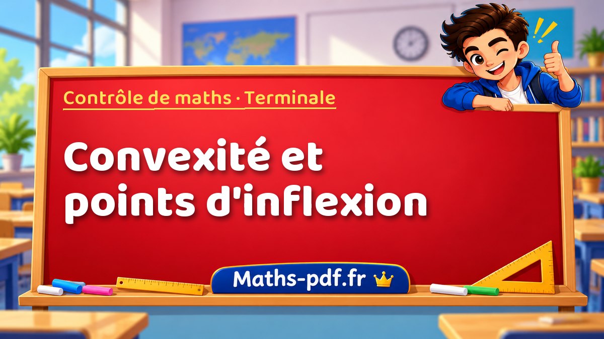 Convexité et points d'inflexion – Contrôle de maths niveau Terminale sur Maths-pdf.fr