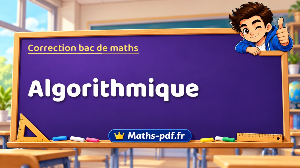 Correction du bac de maths : Algorithmique, exercices des sujets officiels