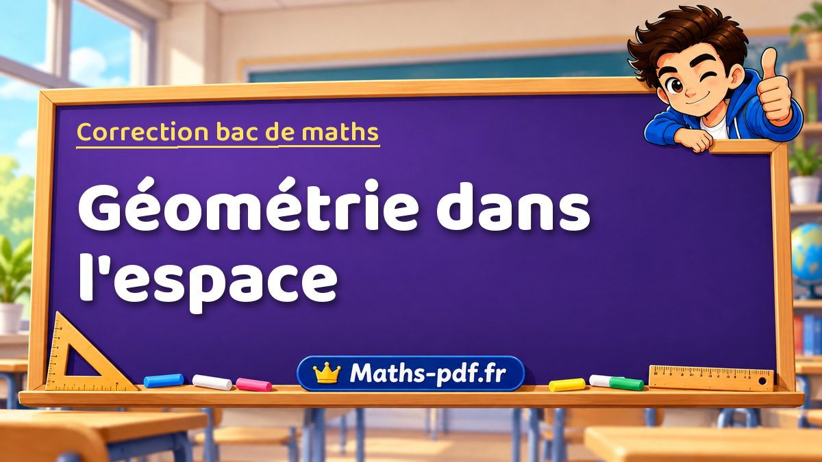 Correction du bac de maths : Géométrie dans l'espace, exercices des sujets officiels