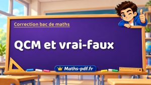 Correction du bac de maths : QCM et vrai-faux, exercices des sujets officiels