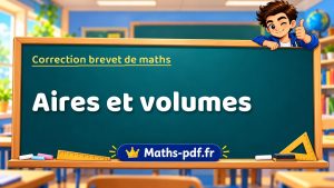 Correction du brevet de maths : Aires et volumes, exercices des sujets officiels