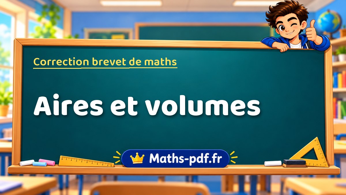 Correction du brevet de maths : Aires et volumes, exercices des sujets officiels