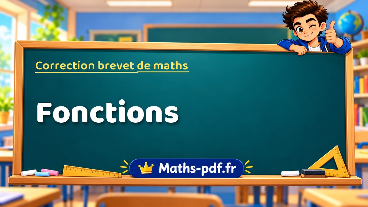 Correction du brevet de maths : Fonctions, exercices des sujets officiels
