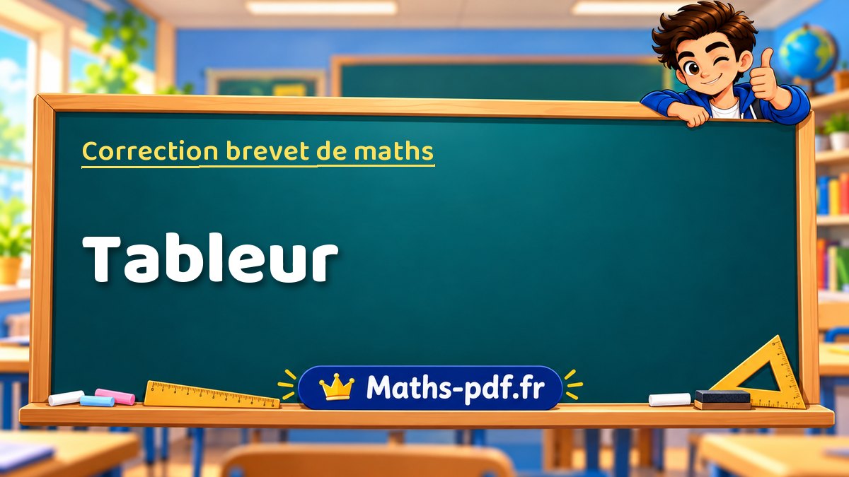 Correction du brevet de maths : Tableur, exercices des sujets officiels