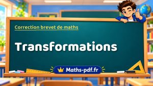Correction du brevet de maths : Transformations, exercices des sujets officiels