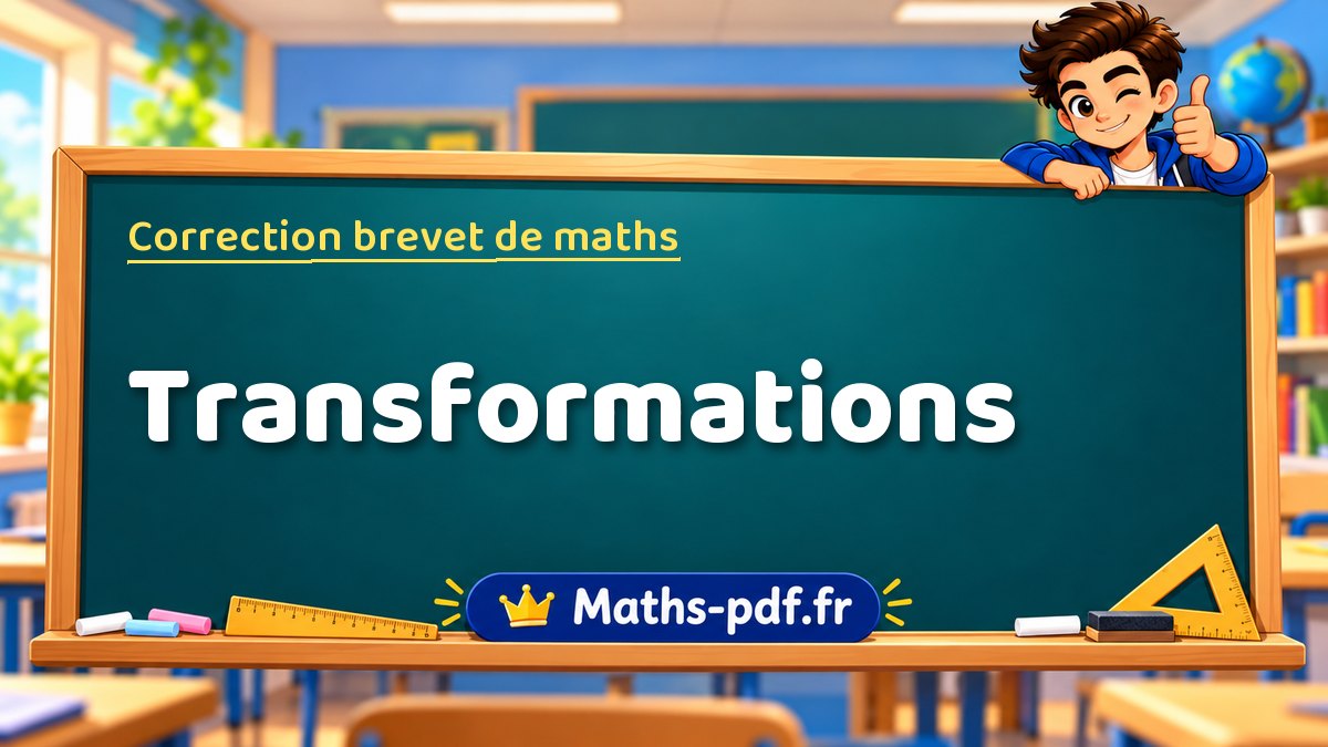 Correction du brevet de maths : Transformations, exercices des sujets officiels