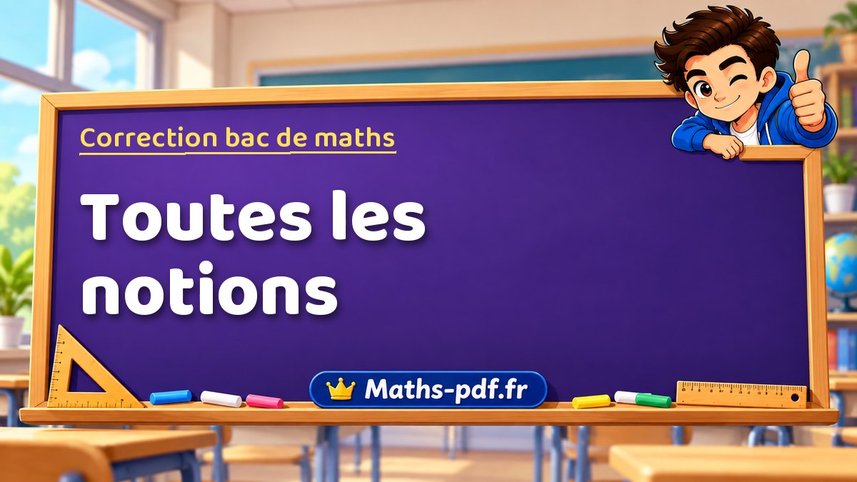 Correction du bac de maths par notion : tous les sujets corrigés
