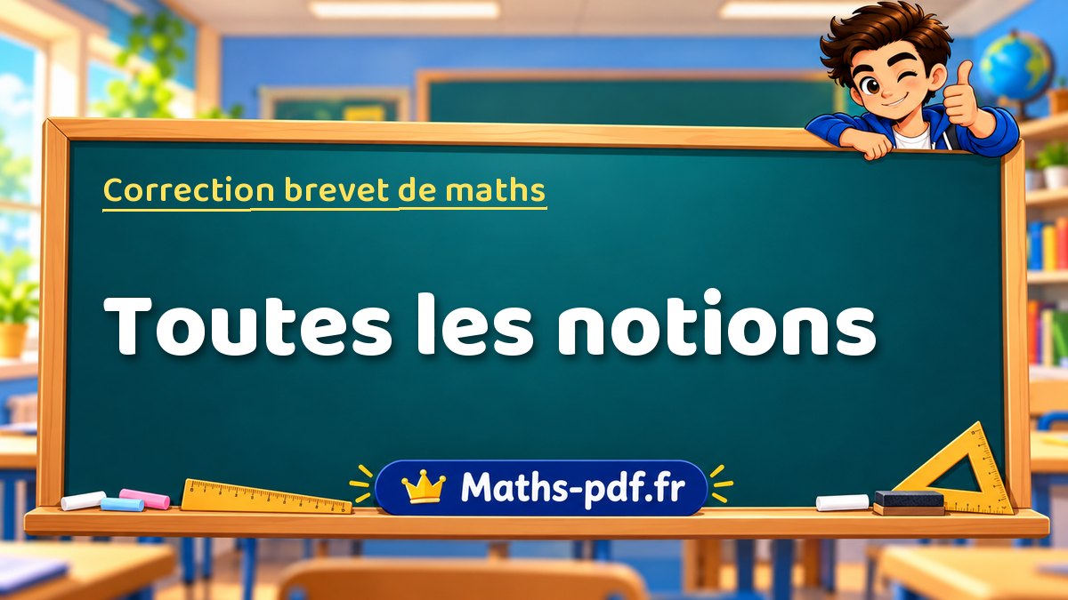 Correction du brevet de maths par notion : tous les sujets corrigés