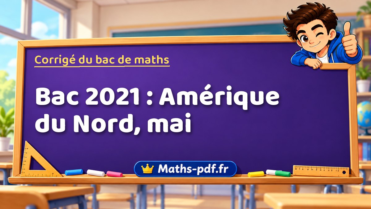 Corrigé de maths – Bac 2021 : Amérique du Nord, mai – Maths-pdf.fr