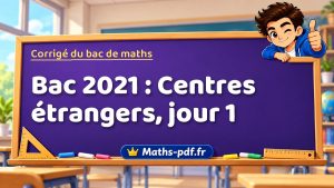 Corrigé du bac de maths 2021 : Centres étrangers, jour 1