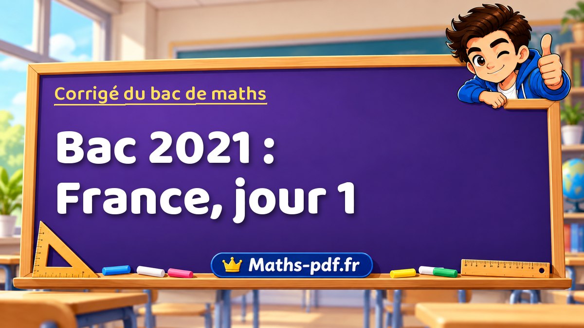 Corrigé de maths – Bac 2021 : France, jour 1 – Maths-pdf.fr