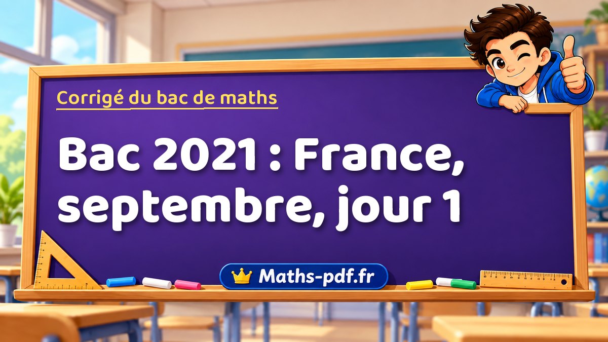 Corrigé de maths – Bac 2021 : France, septembre, jour 1 – Maths-pdf.fr
