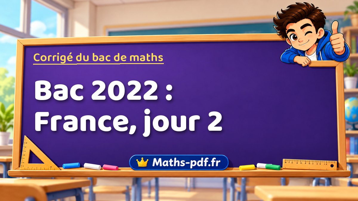 Corrigé de maths – Bac 2022 : France, jour 2 – Maths-pdf.fr