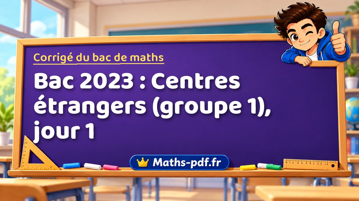 Corrigé de maths – Bac 2023 : Centres étrangers (groupe 1), jour 1 – Maths-pdf.fr