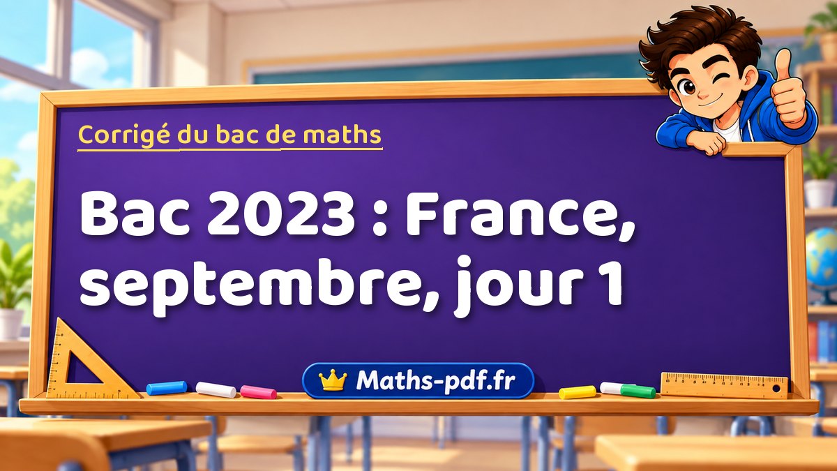 Corrigé de maths – Bac 2023 : France, septembre, jour 1 – Maths-pdf.fr