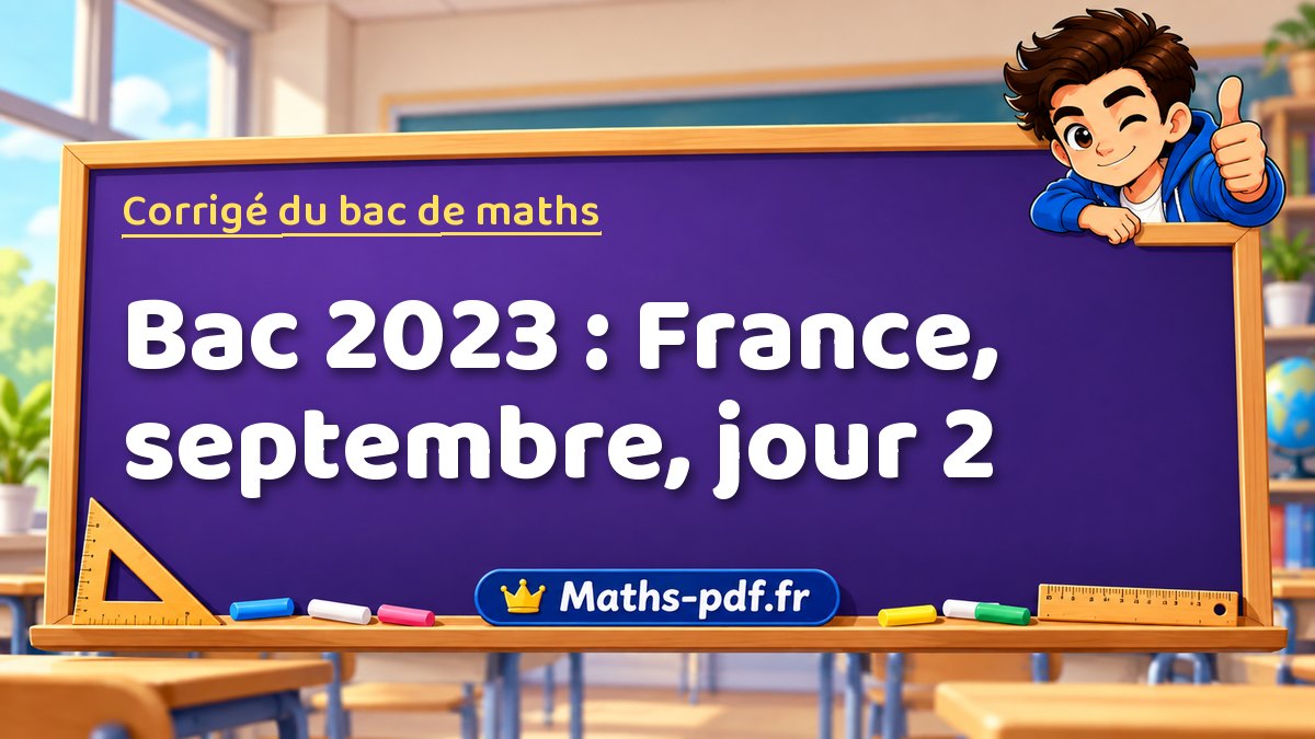 Corrigé de maths – Bac 2023 : France, septembre, jour 2 – Maths-pdf.fr