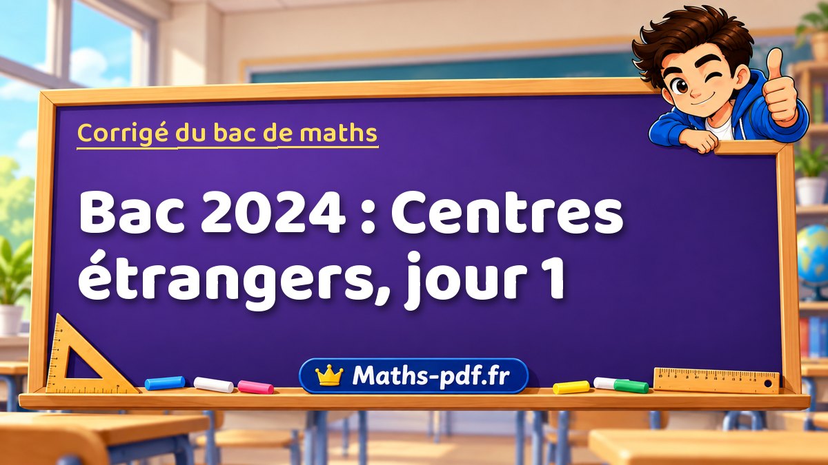 Corrigé de maths – Bac 2024 : Centres étrangers, jour 1 – Maths-pdf.fr