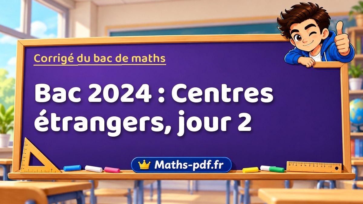 Corrigé de maths – Bac 2024 : Centres étrangers, jour 2 – Maths-pdf.fr