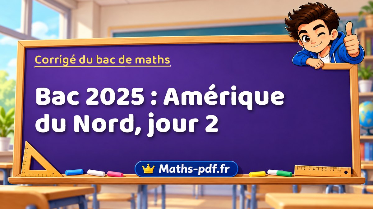 Corrigé de maths – Bac 2025 : Amérique du Nord, jour 2 – Maths-pdf.fr