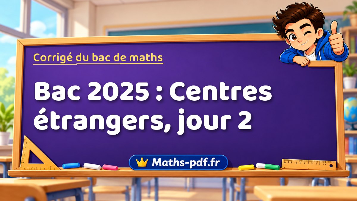 Corrigé de maths – Bac 2025 : Centres étrangers, jour 2 – Maths-pdf.fr