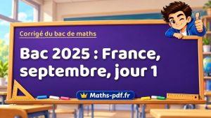 Corrigé du bac de maths 2025 : France, septembre, jour 1
