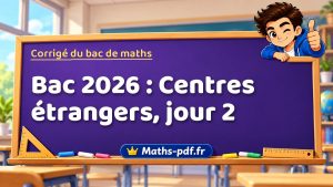 Corrigé du bac de maths 2026 : Centres étrangers, jour 2