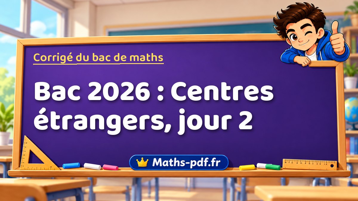 Corrigé de maths – Bac 2026 : Centres étrangers, jour 2 – Maths-pdf.fr