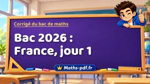 Corrigé du bac de maths 2026 : France, jour 1