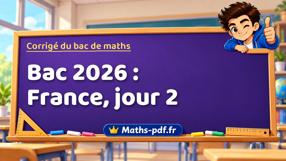 Corrigé de maths – Bac 2026 : France, jour 2 – Maths-pdf.fr