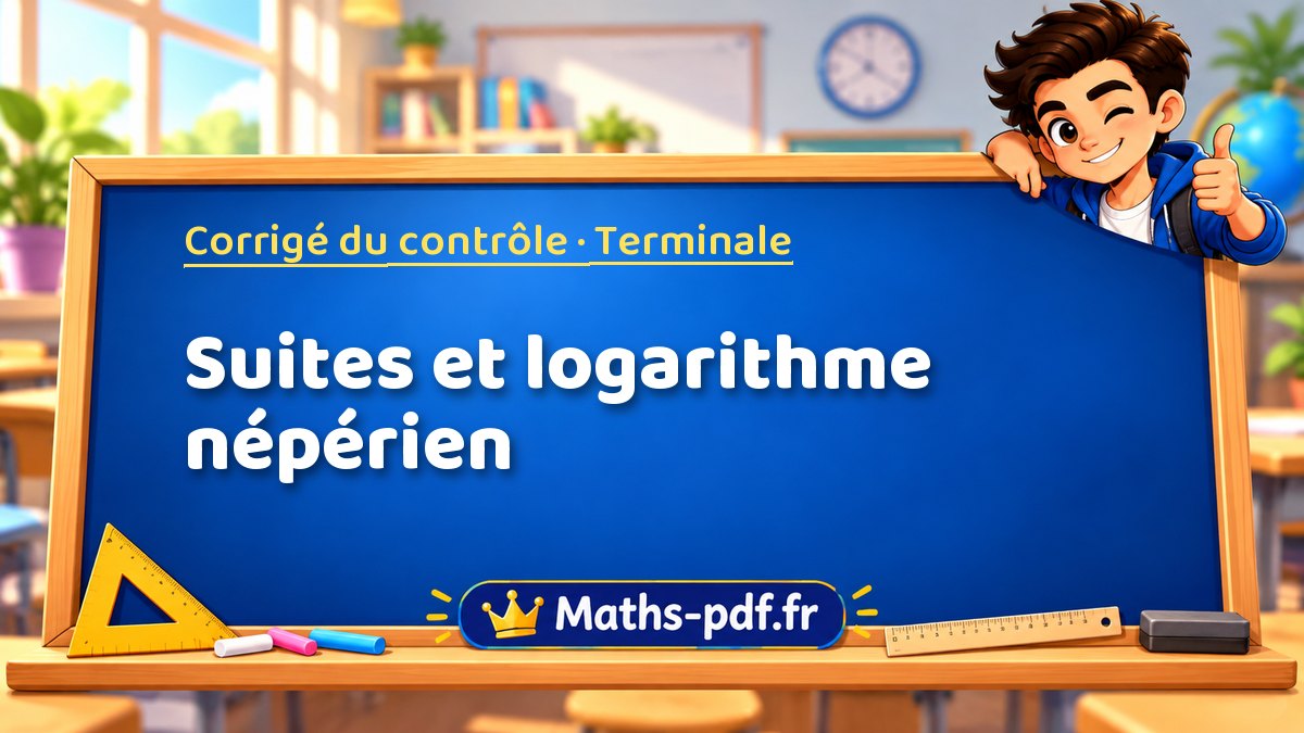 Suites et logarithme népérien – Corrigé de contrôle de maths niveau Terminale sur Maths-pdf.fr